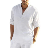 Iron Grit Heritage Linen™ Men's Long Sleeve Cotton Linen Shirt