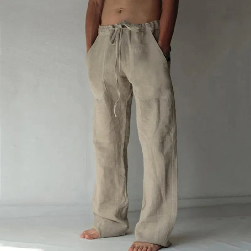 Iron Grit™ Linen Oversized Trousers — Premium Relaxed Fit Casual Pants for Men