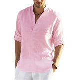 Iron Grit Heritage Linen™ Men's Long Sleeve Cotton Linen Shirt