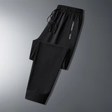 Ice Silk New Pants for Men's Summer Thin Style Sports Quick Dried Straight Leg Draping Wide Leg Pants Casual Long Pants for Men