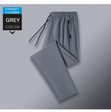 Ice Silk New Pants for Men's Summer Thin Style Sports Quick Dried Straight Leg Draping Wide Leg Pants Casual Long Pants for Men