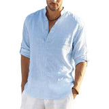 Iron Grit Heritage Linen™ Men's Long Sleeve Cotton Linen Shirt