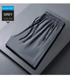 Ice Silk New Pants for Men's Summer Thin Style Sports Quick Dried Straight Leg Draping Wide Leg Pants Casual Long Pants for Men
