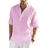 Iron Grit Heritage Linen™ Men's Long Sleeve Cotton Linen Shirt