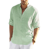 Iron Grit Heritage Linen™ Men's Long Sleeve Cotton Linen Shirt