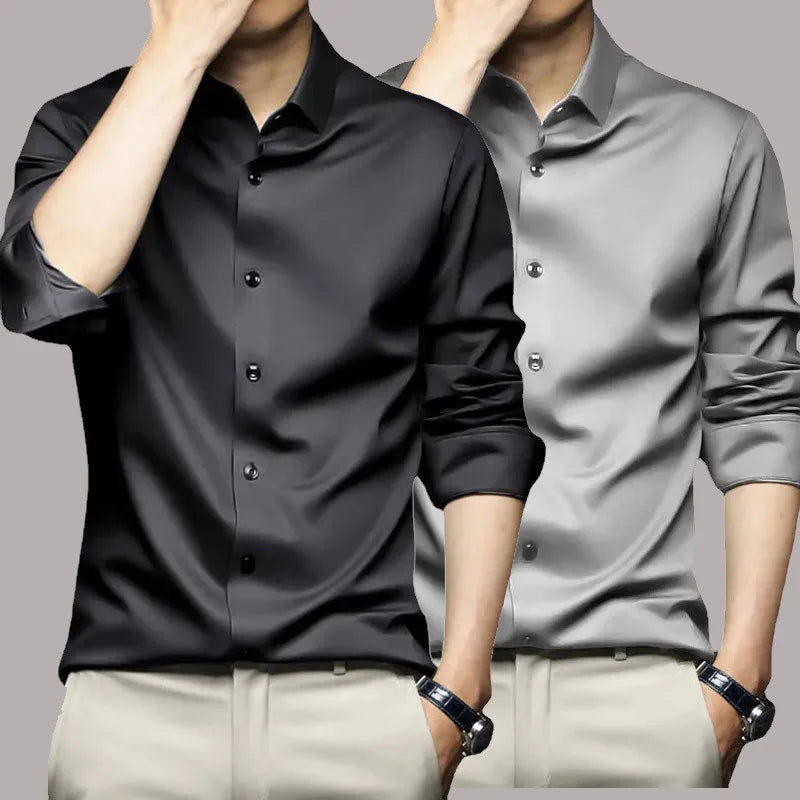 Men's Premium Long Sleeve Dress Shirt | Non-Iron, Wrinkle-Resistant | Business, Formal & Smart Casual Wear