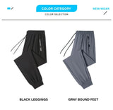 Ice Silk New Pants for Men's Summer Thin Style Sports Quick Dried Straight Leg Draping Wide Leg Pants Casual Long Pants for Men