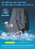 Ice Silk New Pants for Men's Summer Thin Style Sports Quick Dried Straight Leg Draping Wide Leg Pants Casual Long Pants for Men