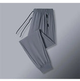 Ice Silk New Pants for Men's Summer Thin Style Sports Quick Dried Straight Leg Draping Wide Leg Pants Casual Long Pants for Men