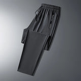 Ice Silk New Pants for Men's Summer Thin Style Sports Quick Dried Straight Leg Draping Wide Leg Pants Casual Long Pants for Men