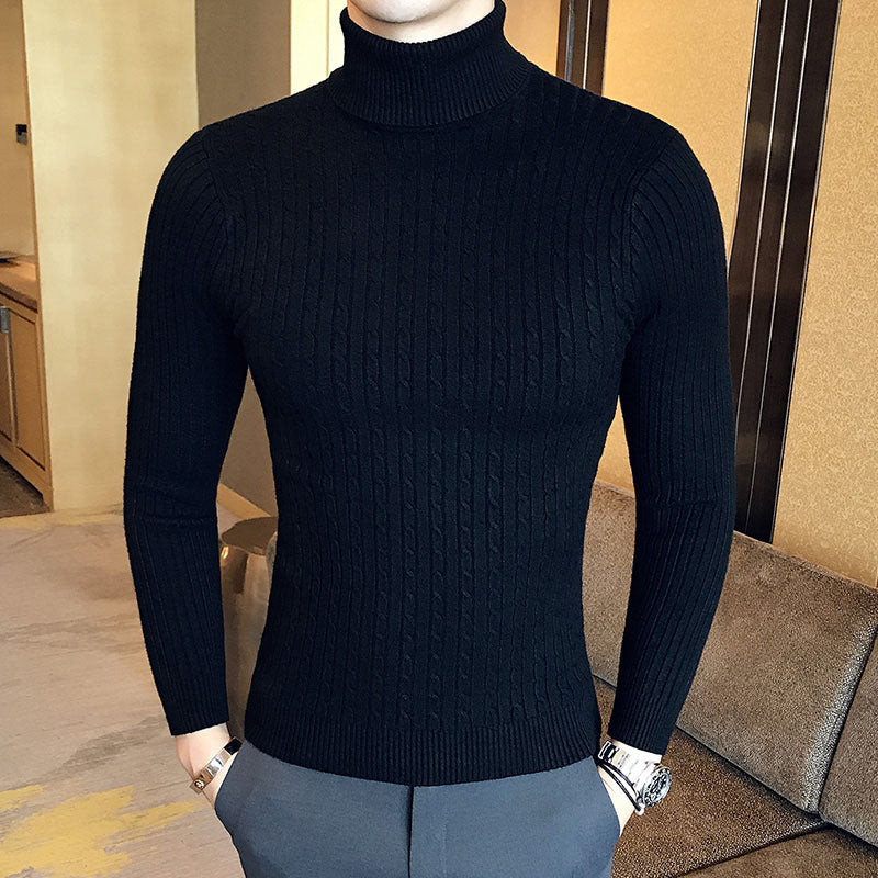 Iron Grit Premium Men's Turtleneck Knitted Jumper | Warm Smart Casual Winter Knitwear