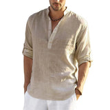 Iron Grit Heritage Linen™ Men's Long Sleeve Cotton Linen Shirt
