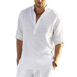 Iron Grit Heritage Linen™ Men's Long Sleeve Cotton Linen Shirt
