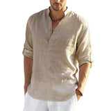 Iron Grit Heritage Linen™ Men's Long Sleeve Cotton Linen Shirt