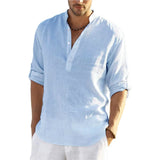 Iron Grit Heritage Linen™ Men's Long Sleeve Cotton Linen Shirt