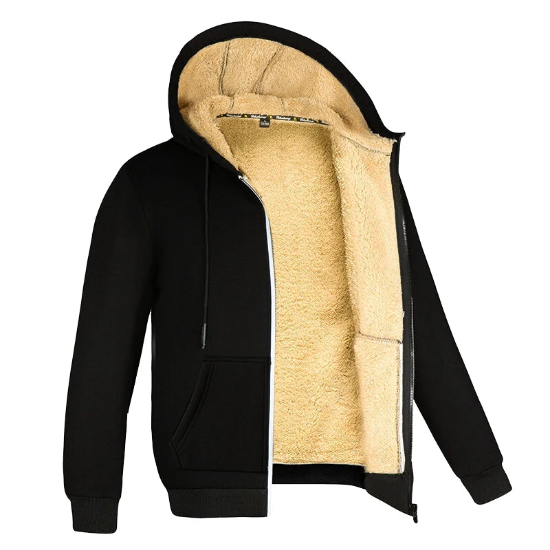 Iron Grit Arctic Fleece™ Hooded Jacket – Premium Sherpa-Lined Winter Coat with Full Zip & Thermal Insulation