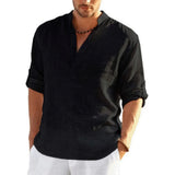 Iron Grit Heritage Linen™ Men's Long Sleeve Cotton Linen Shirt