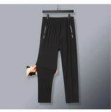 Ice Silk New Pants for Men's Summer Thin Style Sports Quick Dried Straight Leg Draping Wide Leg Pants Casual Long Pants for Men