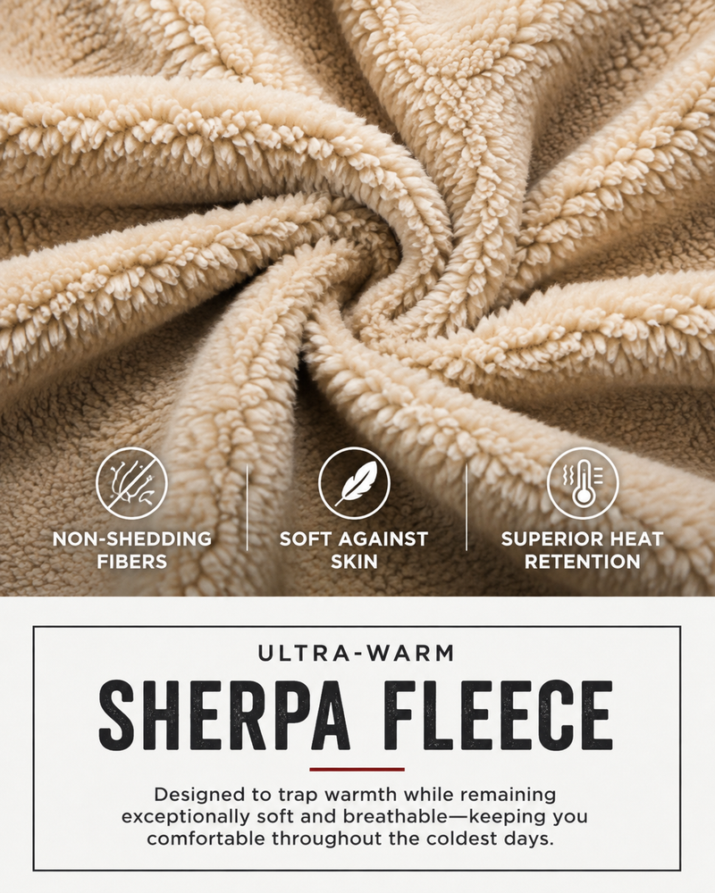 Iron Grit Arctic Fleece™ Hooded Jacket – Premium Sherpa-Lined Winter Coat with Full Zip & Thermal Insulation